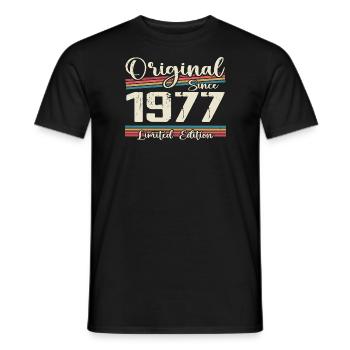 1977 Cadeau D’anniversaire Rétro Vintage 1977 - T-shirt homme - noir - Devant - AI Model Male 178 light (178cm)