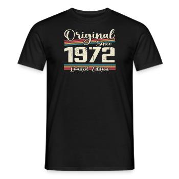 1972 Cadeau D’anniversaire Rétro Vintage 1972 - T-shirt homme - noir - Devant - AI Model Male 178 light (178cm)