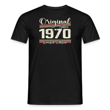 1970 Cadeau D’anniversaire Rétro Vintage 1970 - T-shirt homme - noir - Devant - AI Model Male 178 light (178cm)