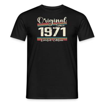 1971 Cadeau D’anniversaire Rétro Vintage 1971 - T-shirt homme - noir - Devant - AI Model Male 178 light (178cm)