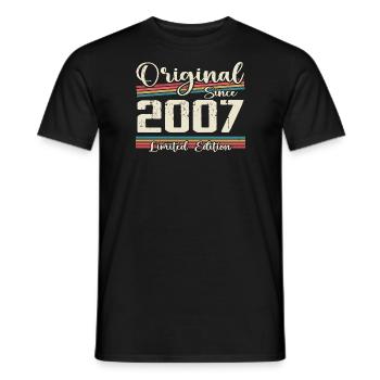 2007 Vintage Retro Geburtstagsgeschenk 2007 - Männer T-Shirt - Schwarz - Vorne - AI Model Male 178 light (178cm)