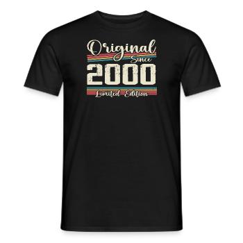 2000 Vintage Retro Birthday Gift 2000 - Men's T-Shirt - black - Front - AI Model Male 178 light (178cm)