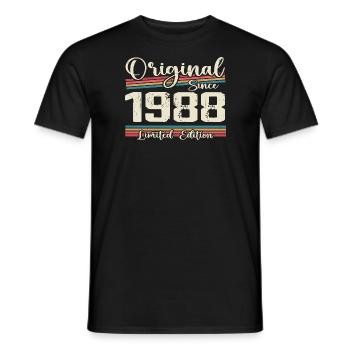 1988 Cadeau D’anniversaire Rétro Vintage 1988 - T-shirt homme - noir - Devant - AI Model Male 178 light (178cm)
