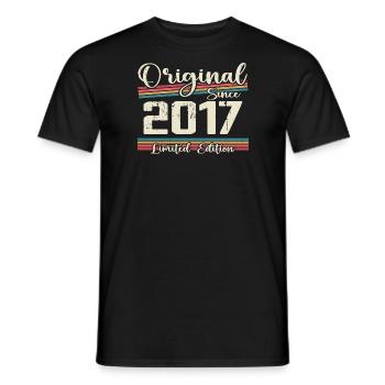 2017 Vintage Retro Birthday Gift 2017 - Men's T-Shirt - black - Front - AI Model Male 178 light (178cm)