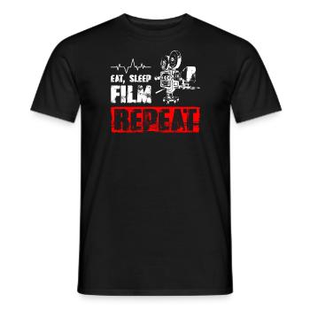 Répétition du film Eat Sleep - T-shirt homme - noir - Devant - AI Model Male 178 light (178cm)