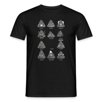 Déclarations d'humeur avec de petits emojis de merde - T-shirt homme - noir - Devant - AI Model Male 178 light (178cm)