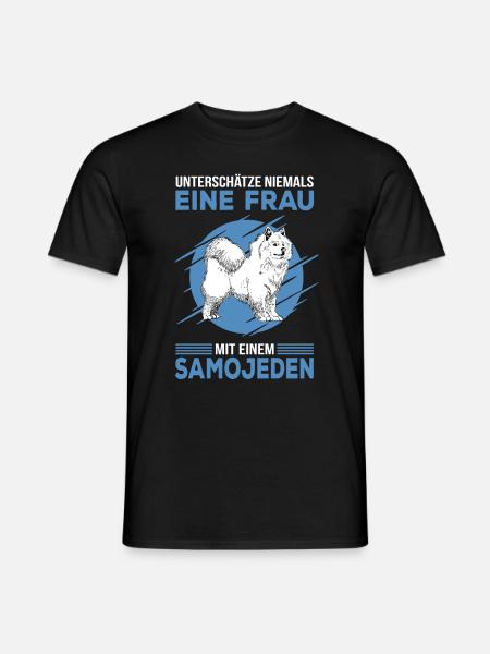 Samojede Samojeden Schlittenhund Frauchen Spruch - Männer T-Shirt - Schwarz