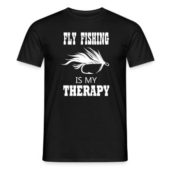 Pêche à la mouche comme thérapie Ironic Saying - T-shirt homme - noir - Devant - AI Model Male 178 light (178cm)
