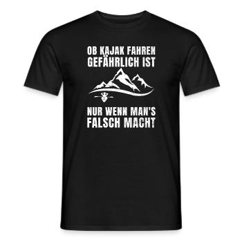 Kajak Geschenkidee Kanu Paddeln Kajakfahren - Männer T-Shirt - Schwarz - Vorne - AI Model Male 178 light (178cm)