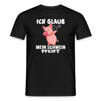 landleben schweinezucht dorfkind schwein pfeift - Männer T-Shirt - Schwarz - Vorne - AI Model Male 178 light (178cm)