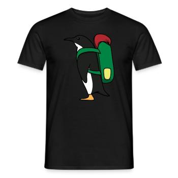 Plodding Pinguin, niedliches Wander - Männer T-Shirt - Schwarz - Vorne - AI Model Male 178 light (178cm)
