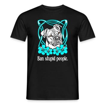 Ban stupid people. - Men's T-Shirt - black - Front - AI Model Male 178 light (178cm)