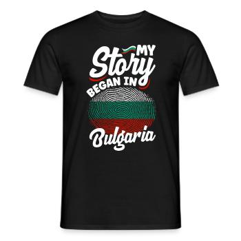 Bulgarisch Bulgarien Bulgarische Flagge Meine Geschichte begann - Männer T-Shirt - Schwarz - Vorne - AI Model Male 178 light (178cm)