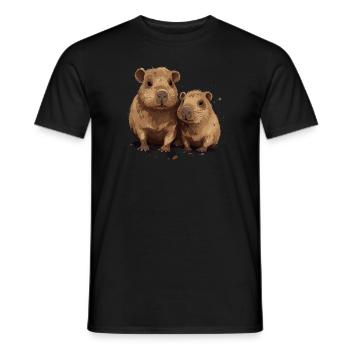 Capybaras capybara - T-shirt homme - noir - Devant - AI Model Male 178 light (178cm)
