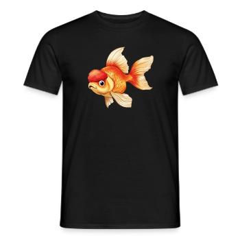Schleierschwanz Oranda Goldfisch - Männer T-Shirt - Schwarz - Vorne - AI Model Male 178 light (178cm)