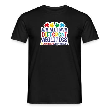 autisme - T-shirt homme - noir - Devant - AI Model Male 178 light (178cm)