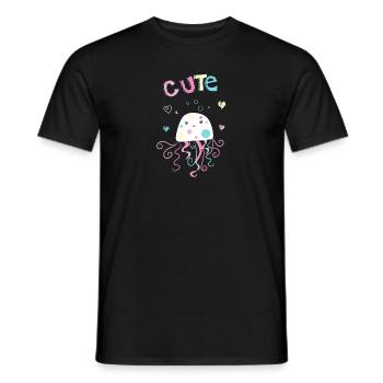 Cadeau mignon de fille de méduse de méduse - T-shirt homme - noir - Devant - AI Model Male 178 light (178cm)