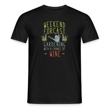 Hobby Gärtner Wochenende Wein - Männer T-Shirt - Schwarz - Vorne - AI Model Male 178 light (178cm)