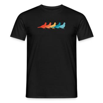 Retro Tauben - Männer T-Shirt - Schwarz - Vorne - AI Model Male 178 light (178cm)