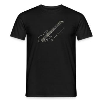 guitare électrique - T-shirt homme - noir - Devant - AI Model Male 178 light (178cm)