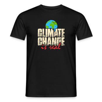 Climate change is real - Men's T-Shirt - black - Front - AI Model Male 178 light (178cm)