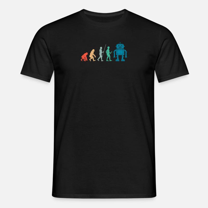 Retro robot evolution - Men's T-Shirt - black