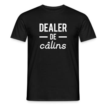 Dealer de câlins - T-shirt homme - noir - Devant - AI Model Male 178 light (178cm)