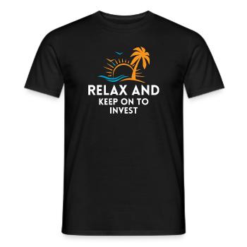 Relax and Invest - Männer T-Shirt - Schwarz - Vorne - AI Model Male 178 light (178cm)