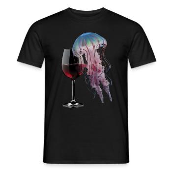 Quallen Wein - Männer T-Shirt - Schwarz - Vorne - AI Model Male 178 light (178cm)