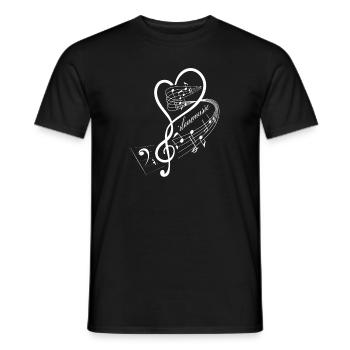 Music notes heart for musicians - Men's T-Shirt - black - Front - AI Model Male 178 light (178cm)
