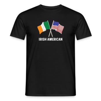 Ireland USA flags for Irish American - Men's T-Shirt - black - Front - AI Model Male 178 light (178cm)