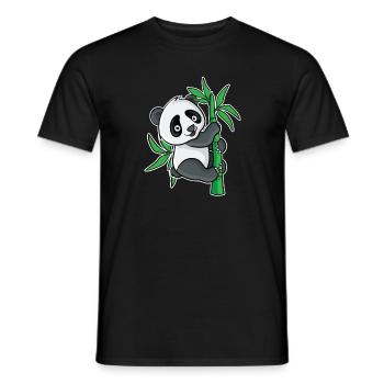 Conception mignonne de bambou de panda pour les fans de panda - T-shirt homme - noir - Devant - AI Model Male 178 light (178cm)
