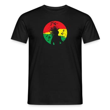 Reggae Rastafari dessin homme pour - T-shirt homme - noir - Devant - AI Model Male 178 light (178cm)