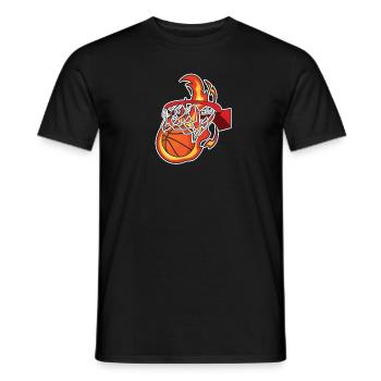 Conception de feu de basket- pour les sportifs d'équipe - T-shirt homme - noir - Devant - AI Model Male 178 light (178cm)