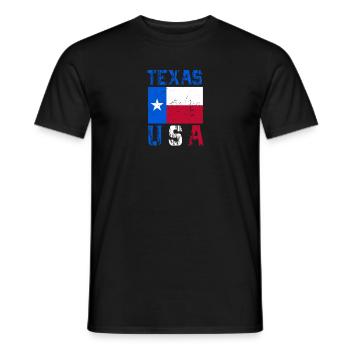 Conception du drapeau du Texas USA pour les fans de Lone Star State - T-shirt homme - noir - Devant - AI Model Male 178 light (178cm)