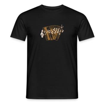 Conception de note de musique d'accordéon pour accordéoniste de musique - T-shirt homme - noir - Devant - AI Model Male 178 light (178cm)
