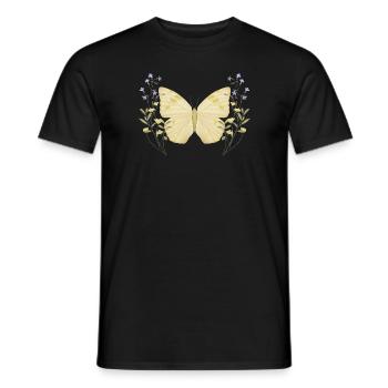 Butterfly with flowers - Men's T-Shirt - black - Front - AI Model Male 178 light (178cm)