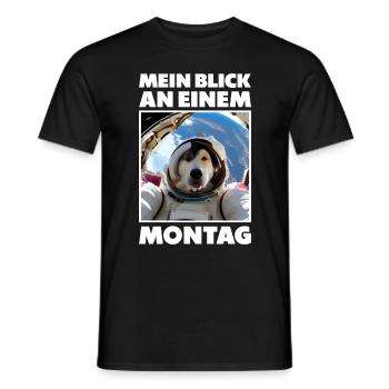 Mein Blick an einem Montag - Bürohumor Spruch - Männer T-Shirt - Schwarz - Vorne - AI Model Male 178 light (178cm)