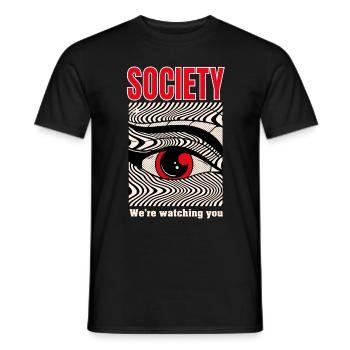 Society we're watching you - T-shirt homme - noir - Devant - AI Model Male 178 light (178cm)