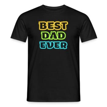 Lettrage coloré du meilleur père de tous les temps - T-shirt homme - noir - Devant - AI Model Male 178 light (178cm)