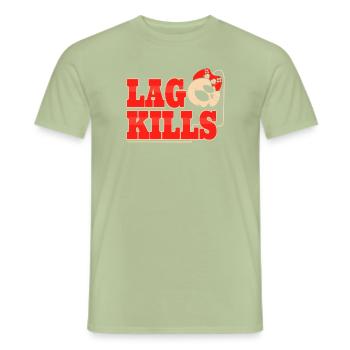 Lag Kills - Männer T-Shirt - Sage - Vorne - AI Model Male 178 light (178cm)