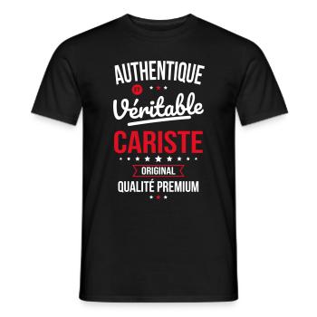 Authentique et véritable cariste - Original - T-shirt homme - noir - Devant - AI Model Male 178 light (178cm)