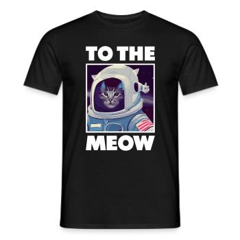To the Meow - Funny Space Cat Design - Men's T-Shirt - black - Front - AI Model Male 178 light (178cm)