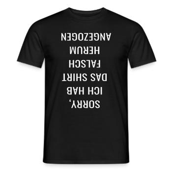 Lustiges Spruch Falsch Herum Angezogen - Männer T-Shirt - Schwarz - Vorne - AI Model Male 178 light (178cm)