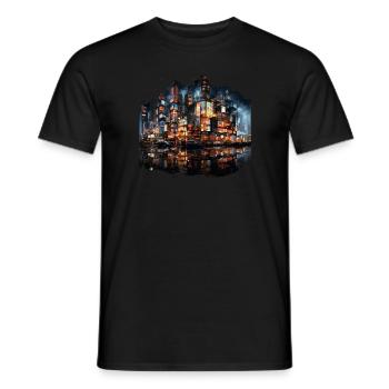 City Future Futuristic - Men's T-Shirt - black - Front - AI Model Male 178 light (178cm)