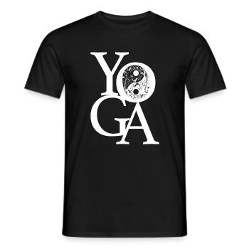 Yoga Yin Yang lettrage - T-shirt homme - noir - Devant - AI Model Male 178 light (178cm)