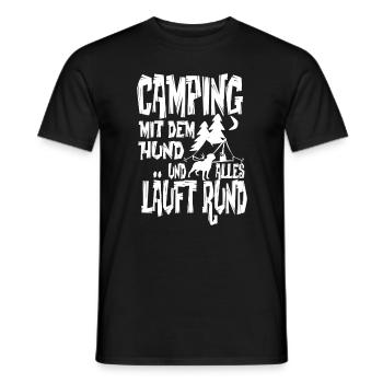 Camping Hund - Männer T-Shirt - Schwarz - Vorne - AI Model Male 178 light (178cm)