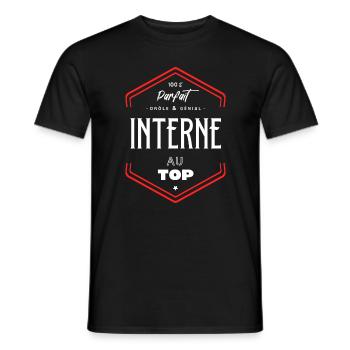 Interne parfait et au top - T-shirt homme - noir - Devant - AI Model Male 178 light (178cm)