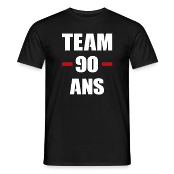 Cadeau d'anniversaire 90 ans | team 90 ans - T-shirt homme - noir - Devant - AI Model Male 178 light (178cm)