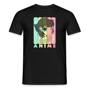 Anime Fille - T-shirt homme - noir - Devant - AI Model Male 178 light (178cm)